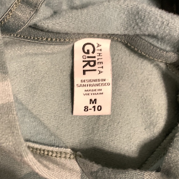 Athleta Girl In Your Element Camo Hoodie Sweatshirt M8/10 Green Soft Pullover - Picture 2 of 2